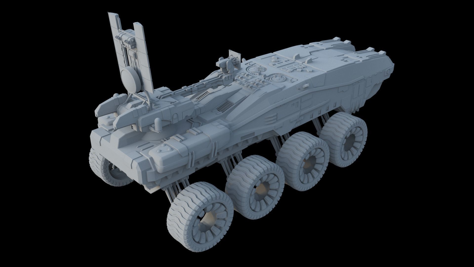 Sci-Fi Reconnaissance vehicle 3D model_7