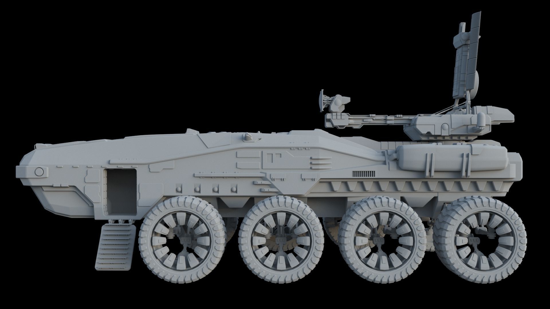 Sci-Fi Reconnaissance vehicle 3D model_1