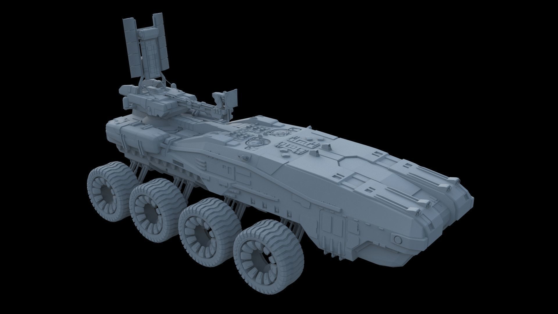 Sci-Fi Reconnaissance vehicle 3D model_6