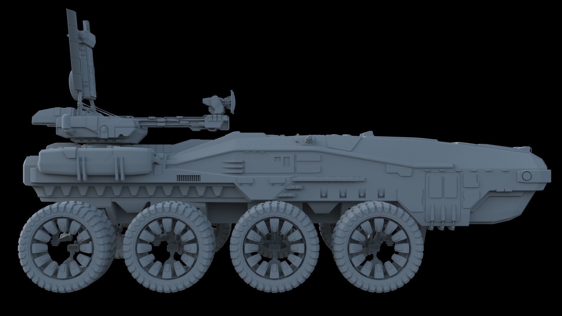 Sci-Fi Reconnaissance vehicle 3D model_2