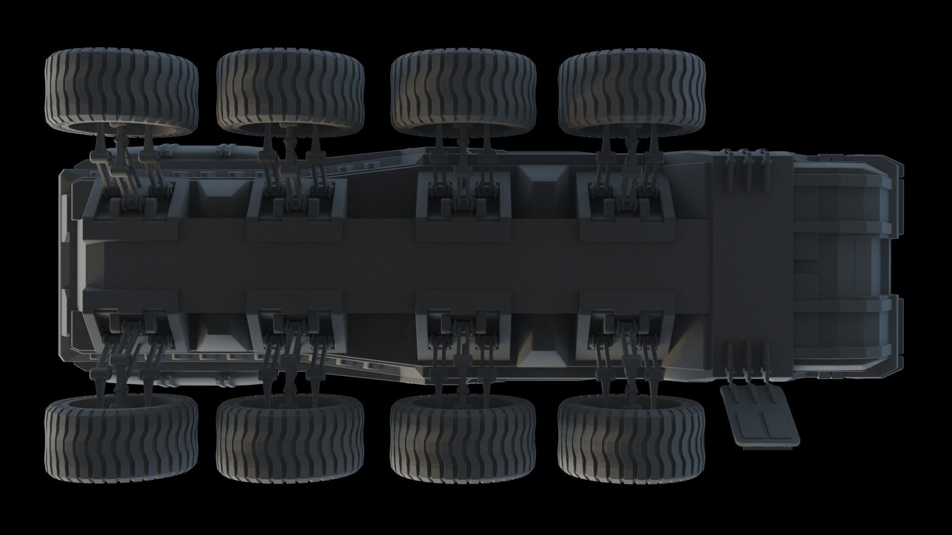 Sci-Fi Reconnaissance vehicle 3D model_4