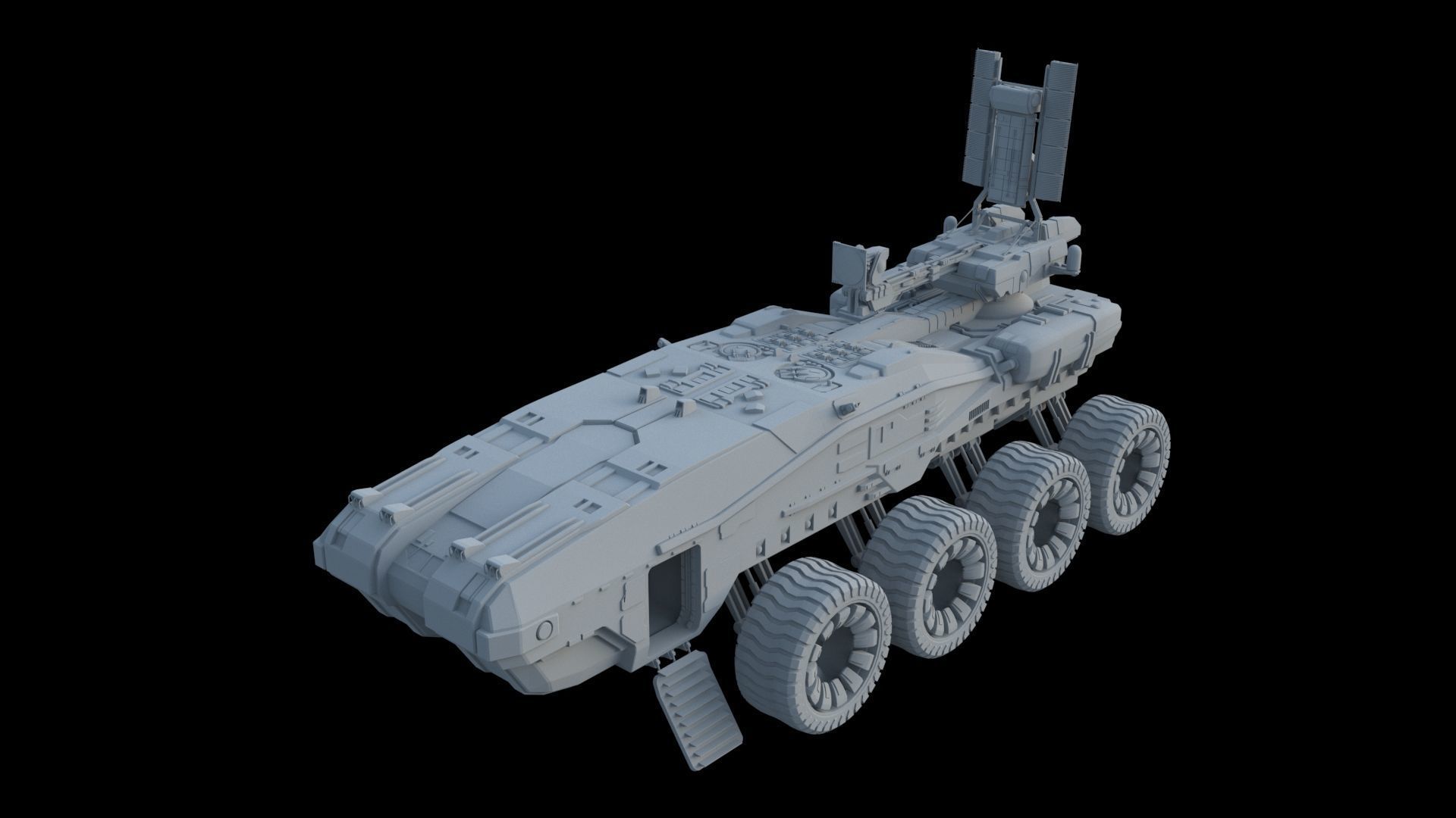 Sci-Fi Reconnaissance vehicle 3D model_5