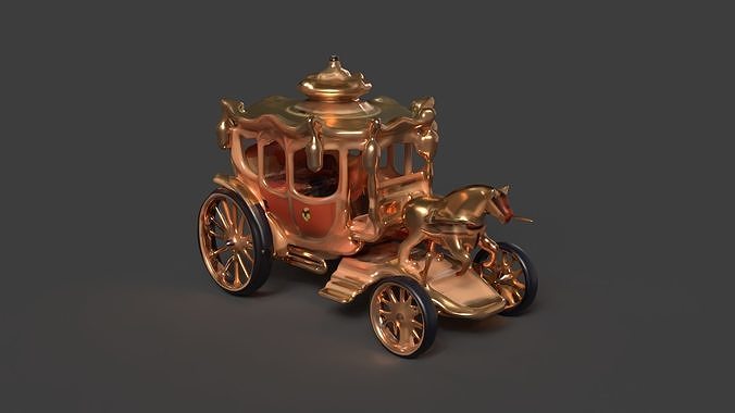 Chinese ancient carriage figure  Low-poly 3D model