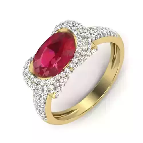 Women Diamond Ring 3dm STL  Render Details - PR-326 DIA