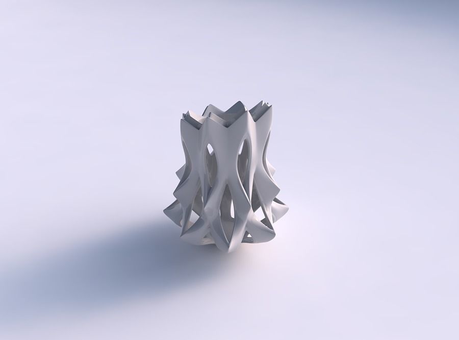 Vase rose spikes flared with smooth cuts long top 3D print model_0