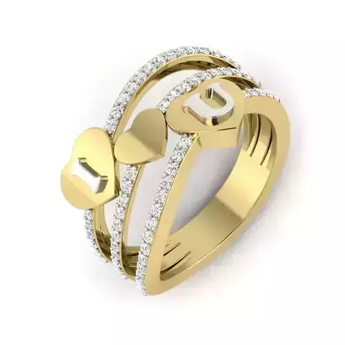 Women Diamond Ring 3dm STL  Render Details - PR-334 DIA