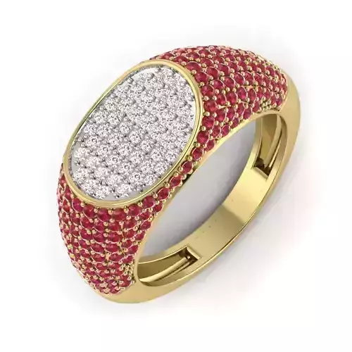 Women Diamond Ring 3dm STL  Render Details - PR-335 DIA