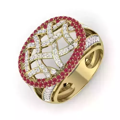 Women Diamond Ring 3dm STL  Render Details - PR-338 DIA