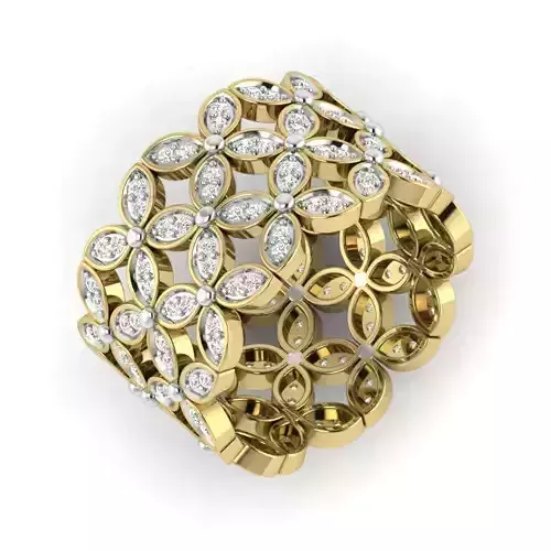 Women Diamond Ring 3dm STL  Render Details - PR-340 DIA