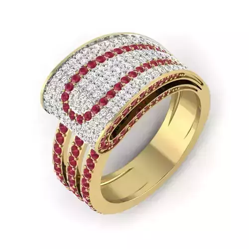 Women Diamond Ring 3dm STL  Render Details - PR-343 DIA