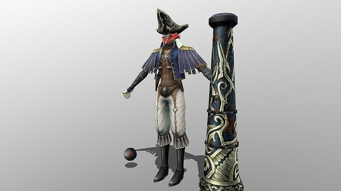 Jolly Roger Low-poly 3D model