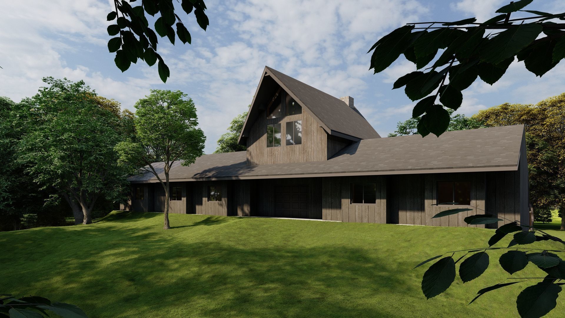 3D Exterior Scene 3D model design garden and landscape 3D 3D model_1