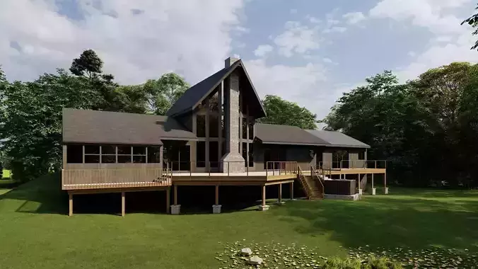 3D Exterior Scene 3D model design garden and landscape 3D