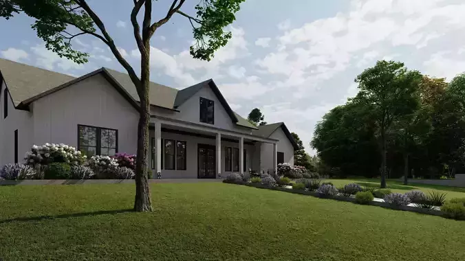 3D Exterior Scene 3D model design garden and landscape 3D