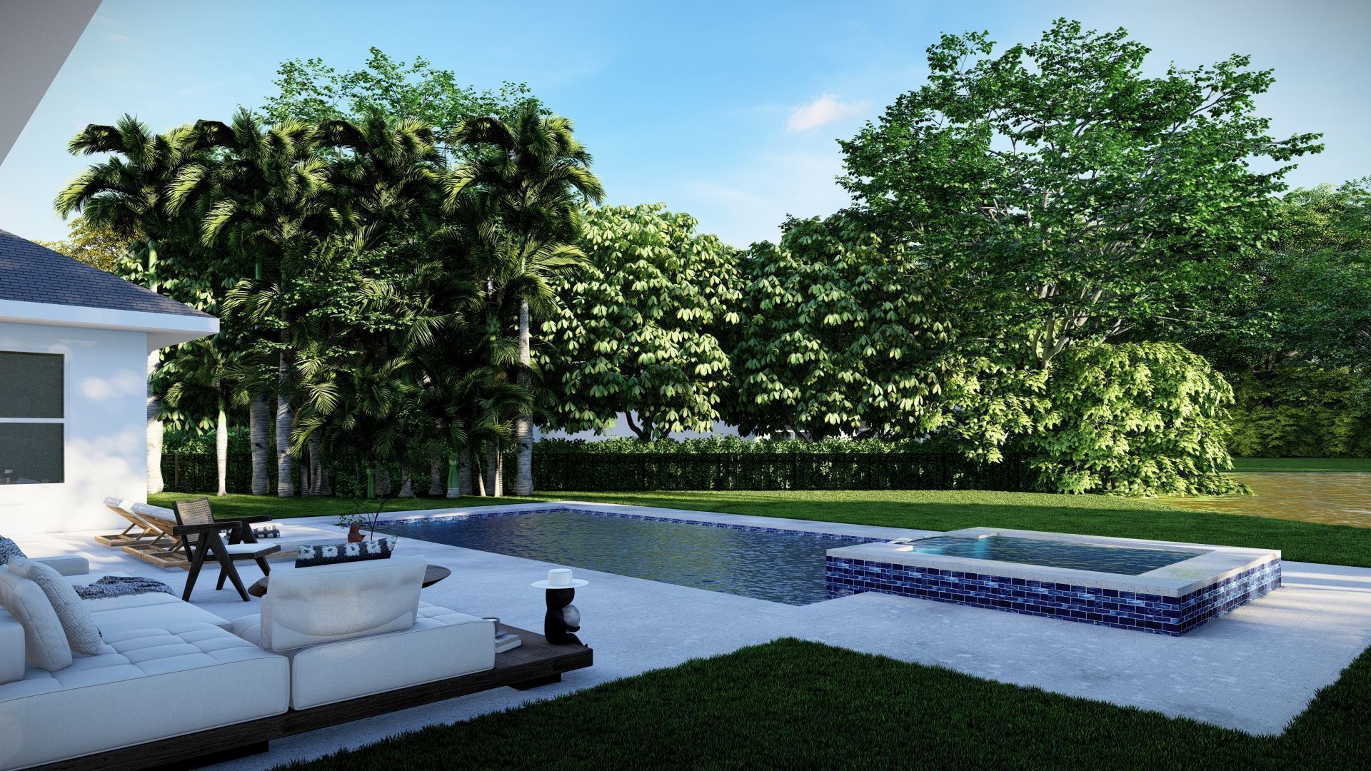 3D Exterior Scene 3D model design garden and landscape 3D 3D model_2