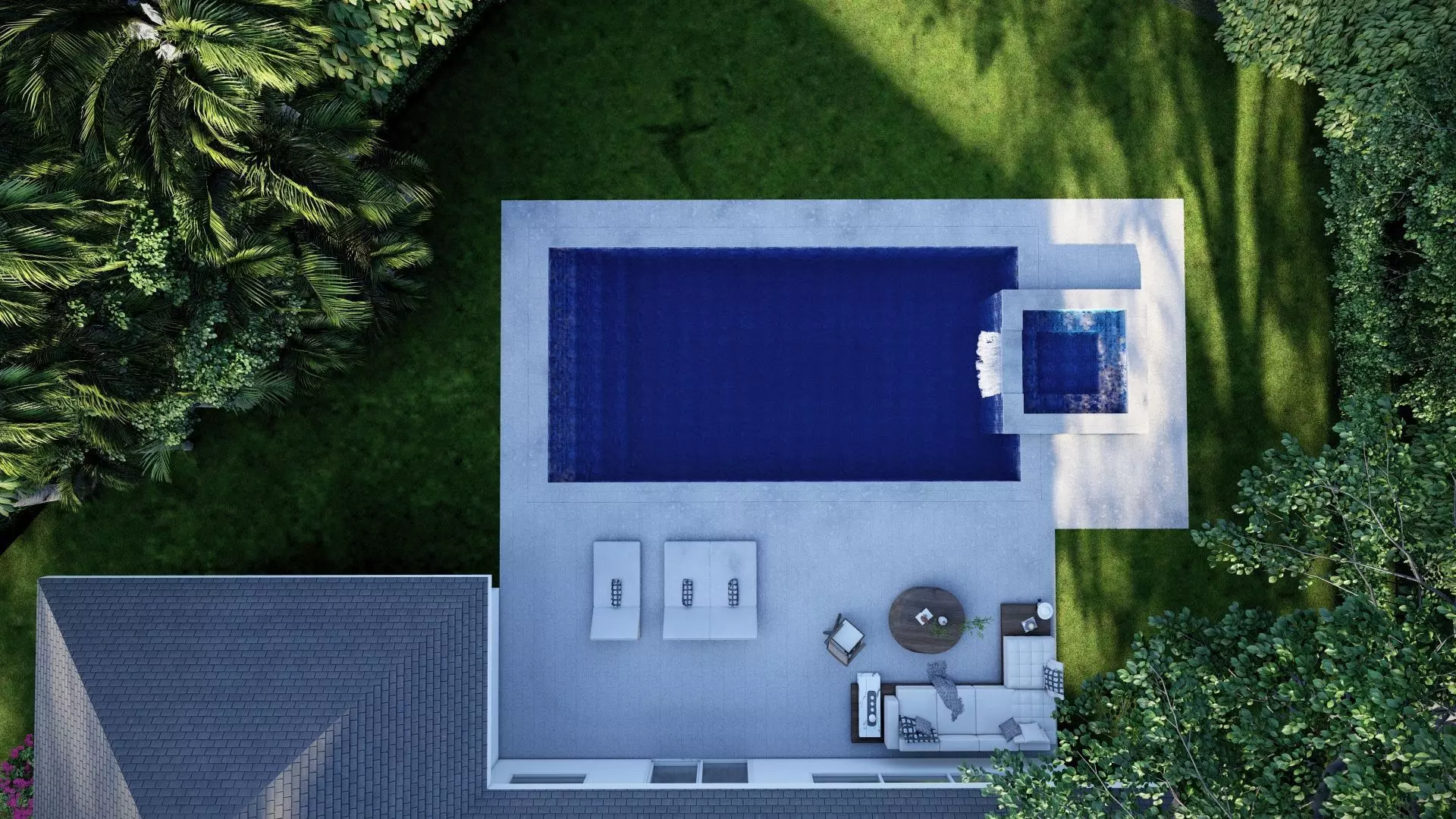 3D Exterior Scene 3D model design garden and landscape 3D 3D model_0