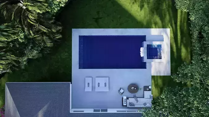 3D Exterior Scene 3D model design garden and landscape 3D