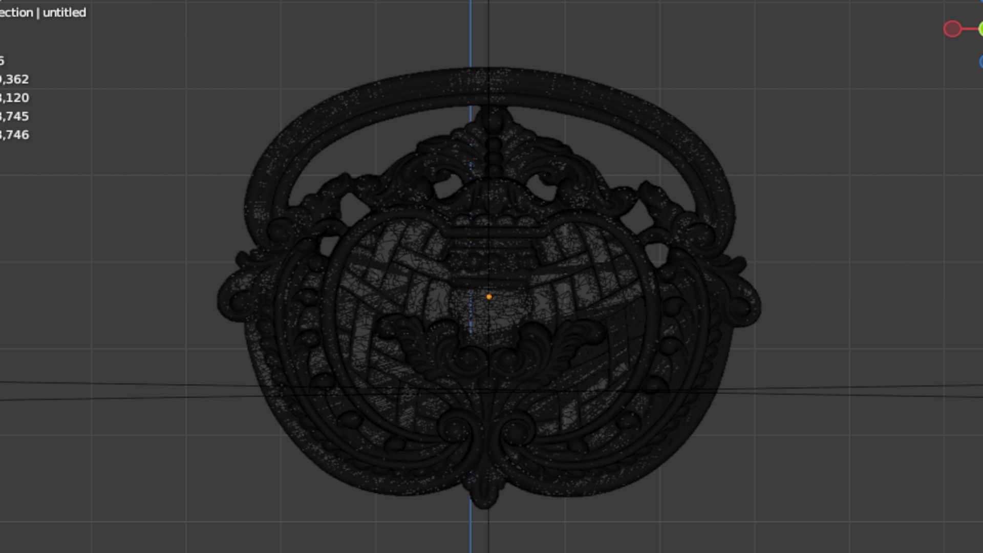 Classic decor ornament carved 16  3D model_5