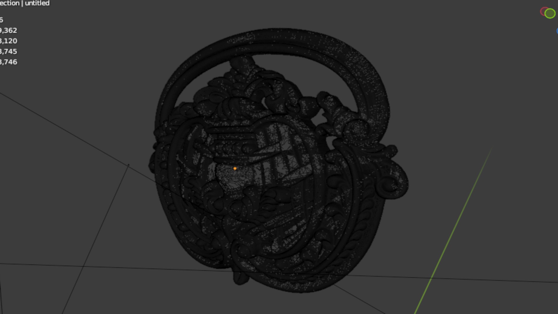 Classic decor ornament carved 16  3D model_6