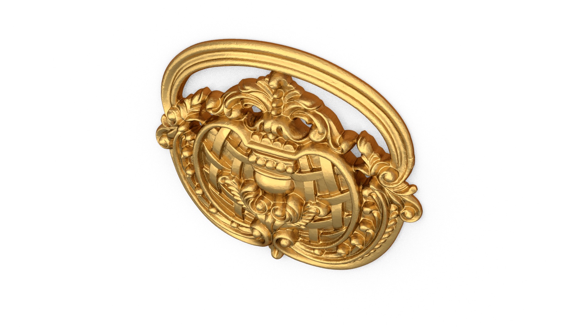 Classic decor ornament carved 16  3D model_3