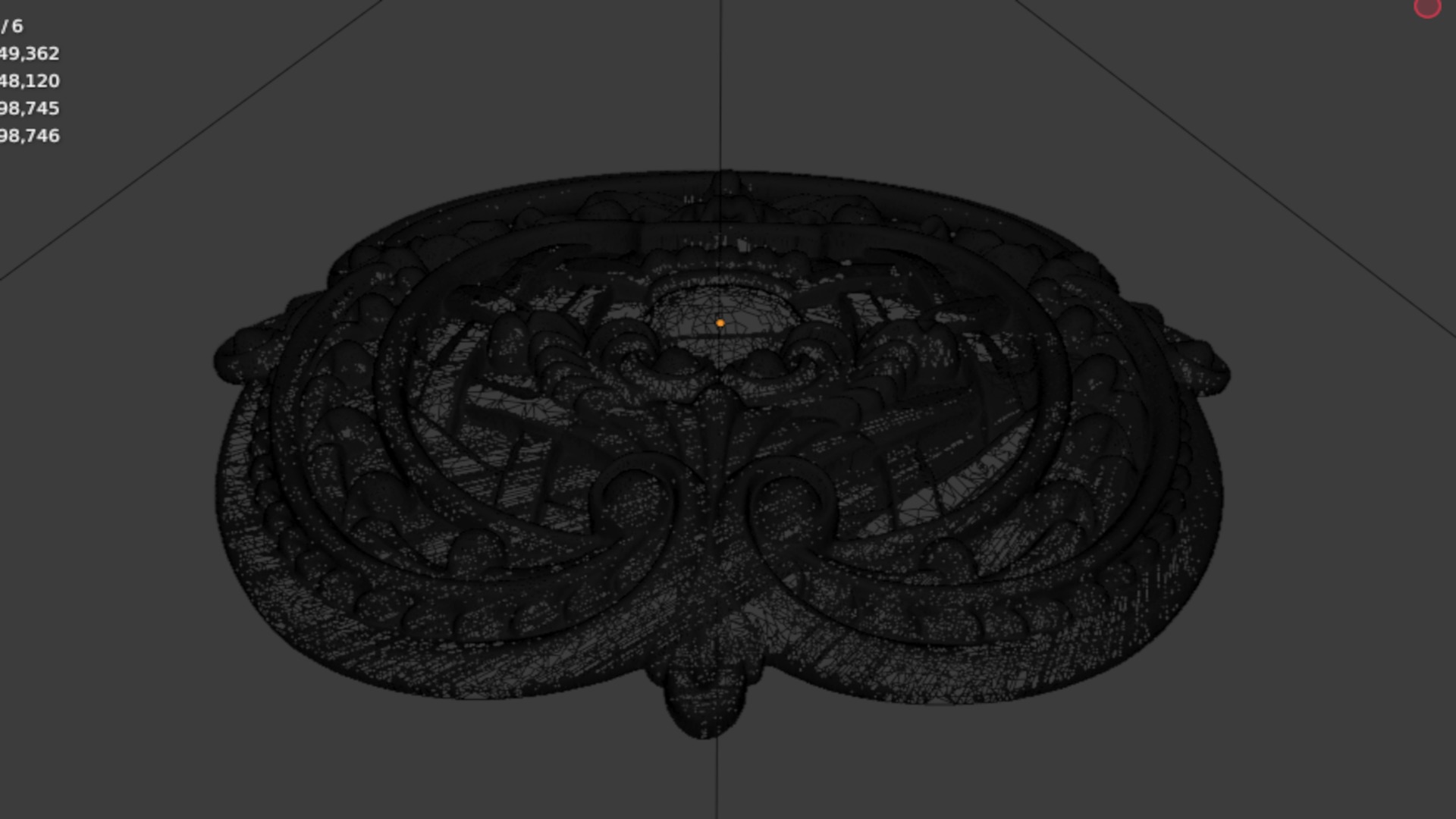 Classic decor ornament carved 16  3D model_7