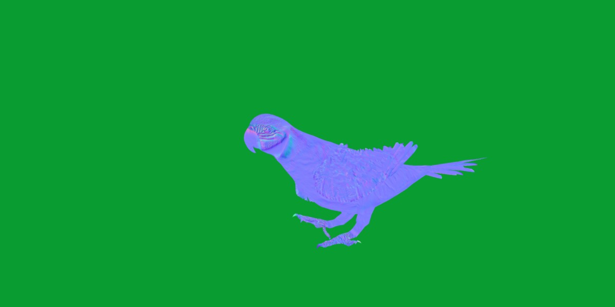 Macaw Parrot Bird Low-poly 3D model_4