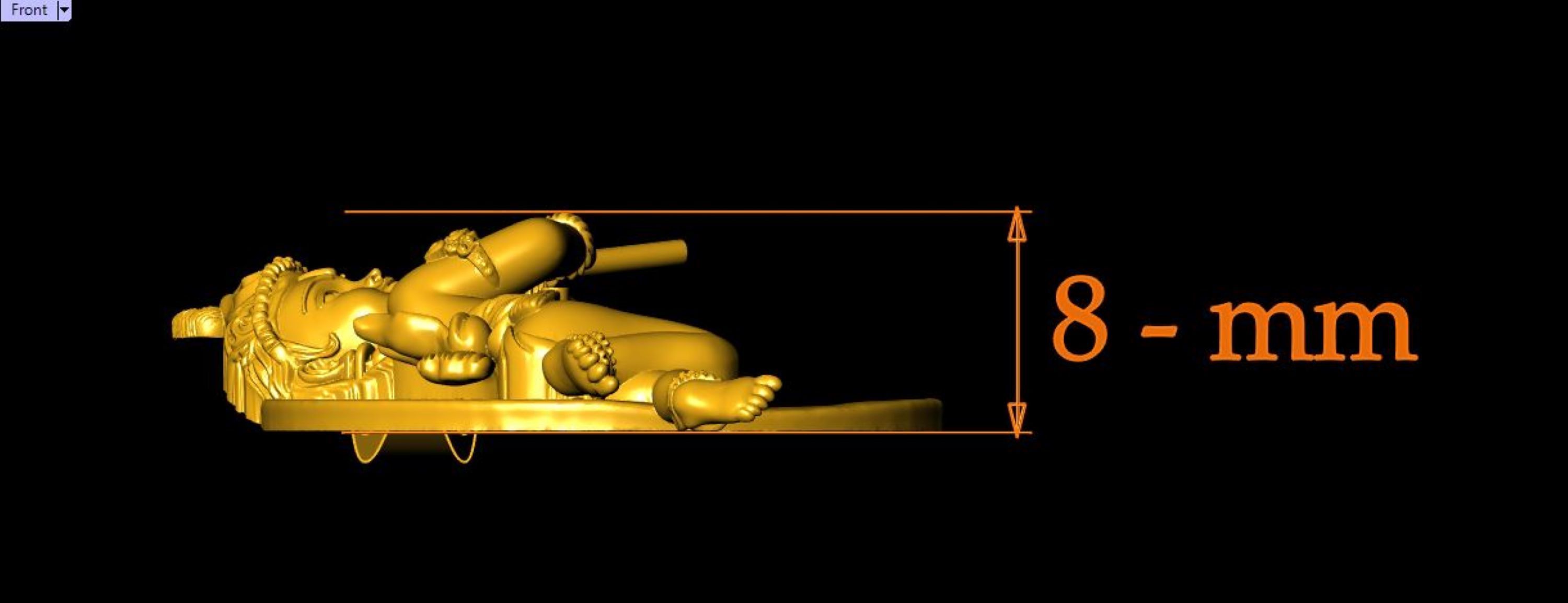 Moon Krishna Pendant - 0048 3D print model_3