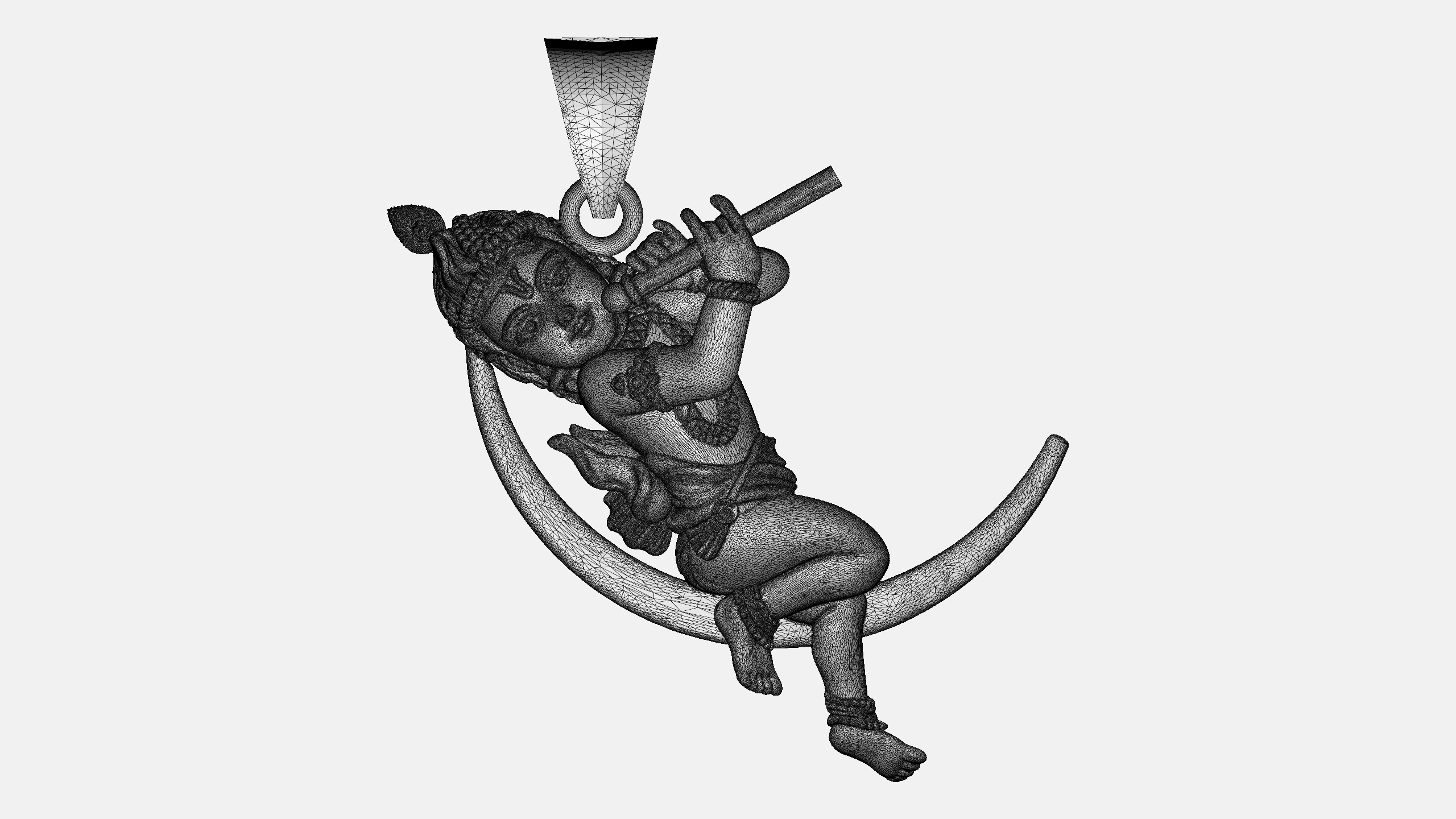 Moon Krishna Pendant - 0048 3D print model_9