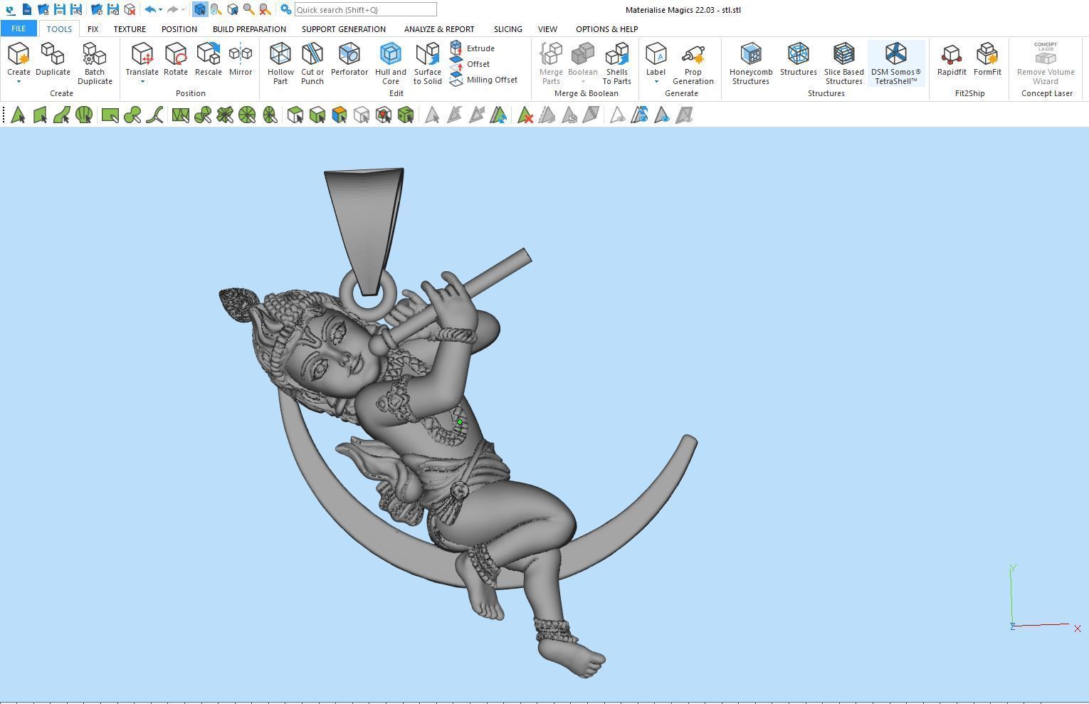 Moon Krishna Pendant - 0048 3D print model_10