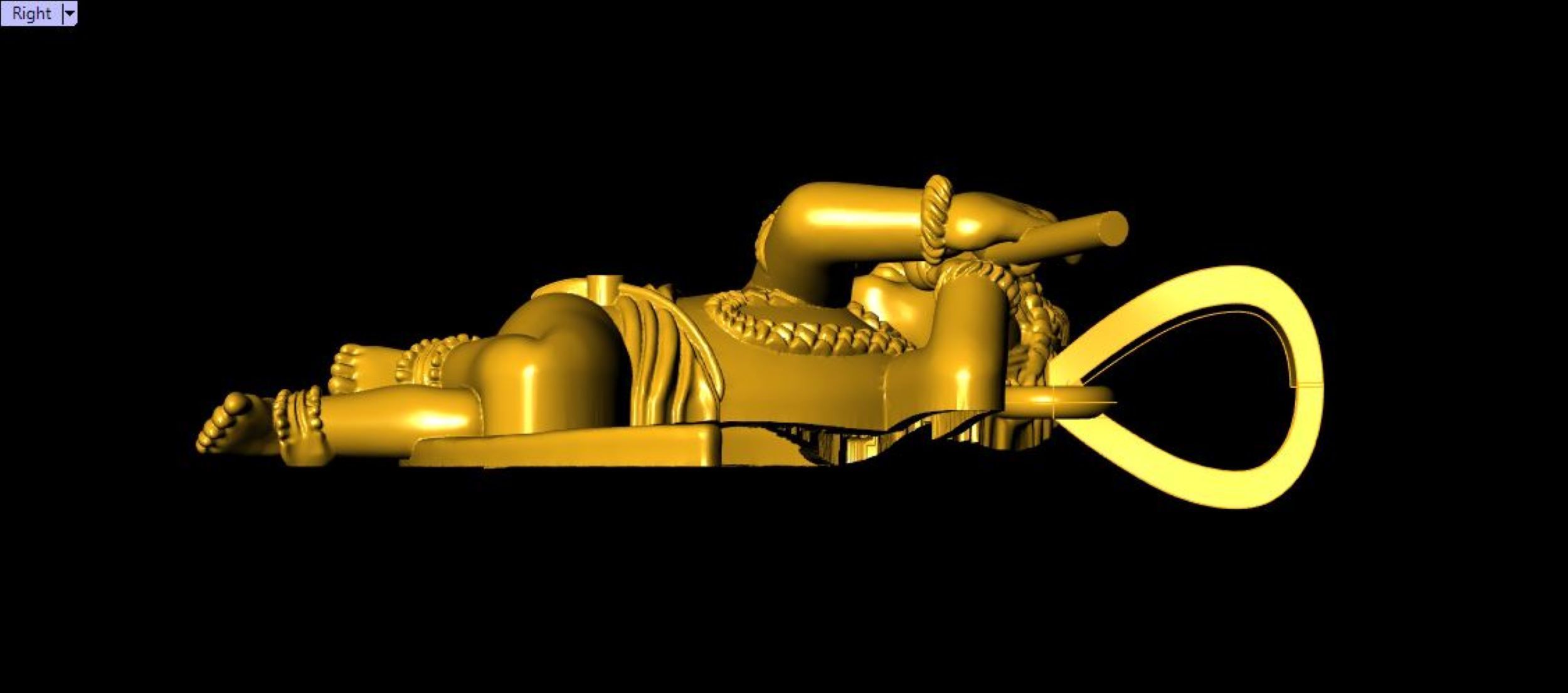 Moon Krishna Pendant - 0048 3D print model_5