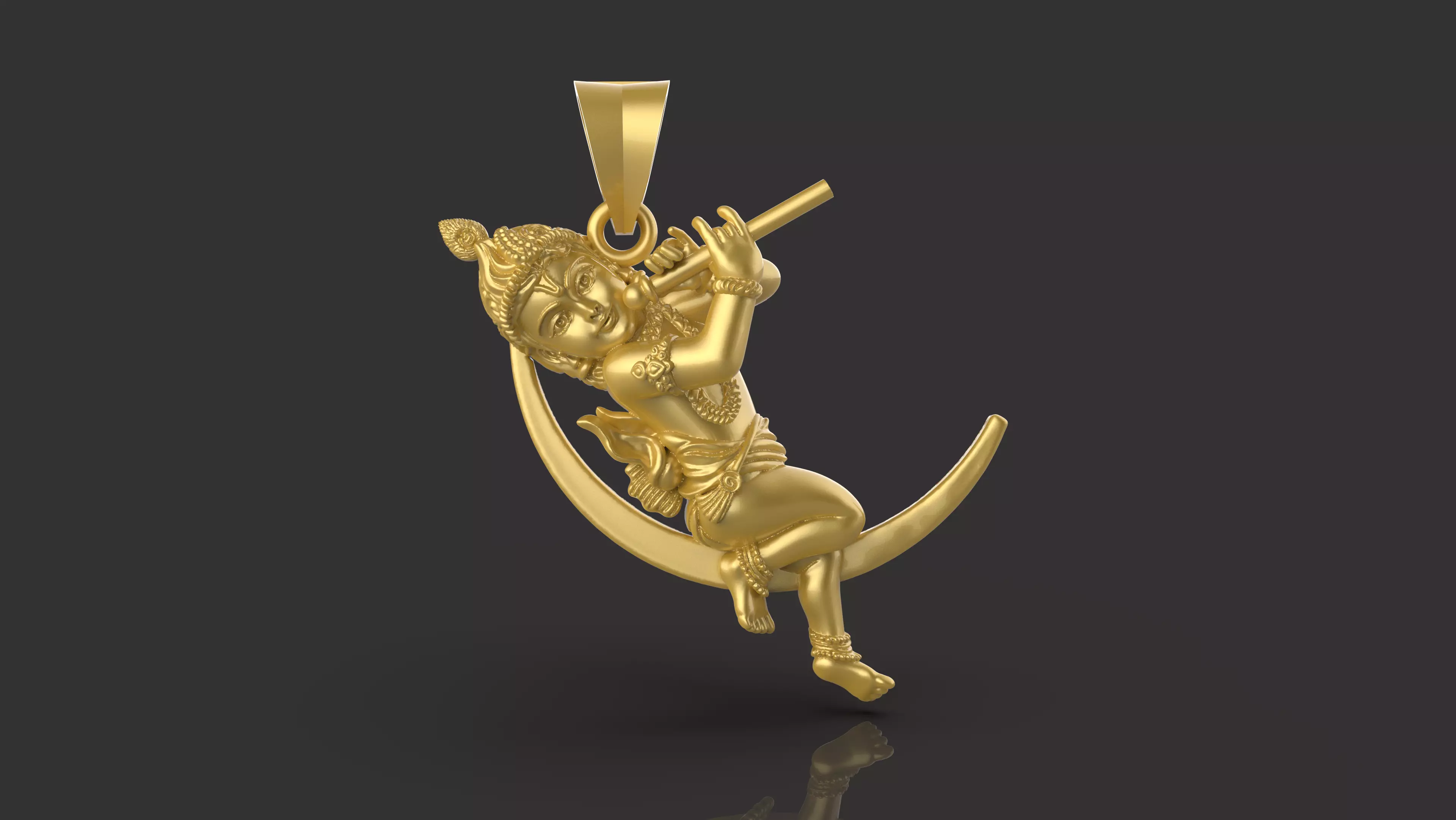 Moon Krishna Pendant - 0048 3D print model_0