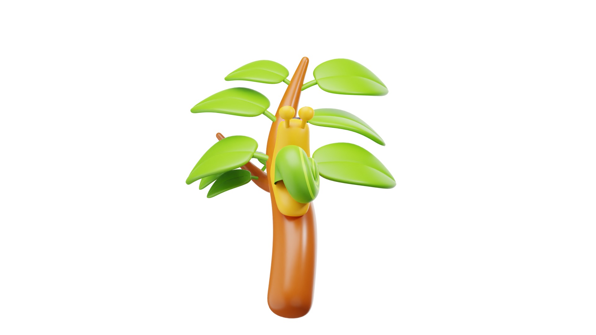 Snail on tree 3D model_12