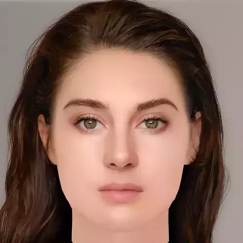 Shailene Woodley Head - No Hair - Low poly head for game 