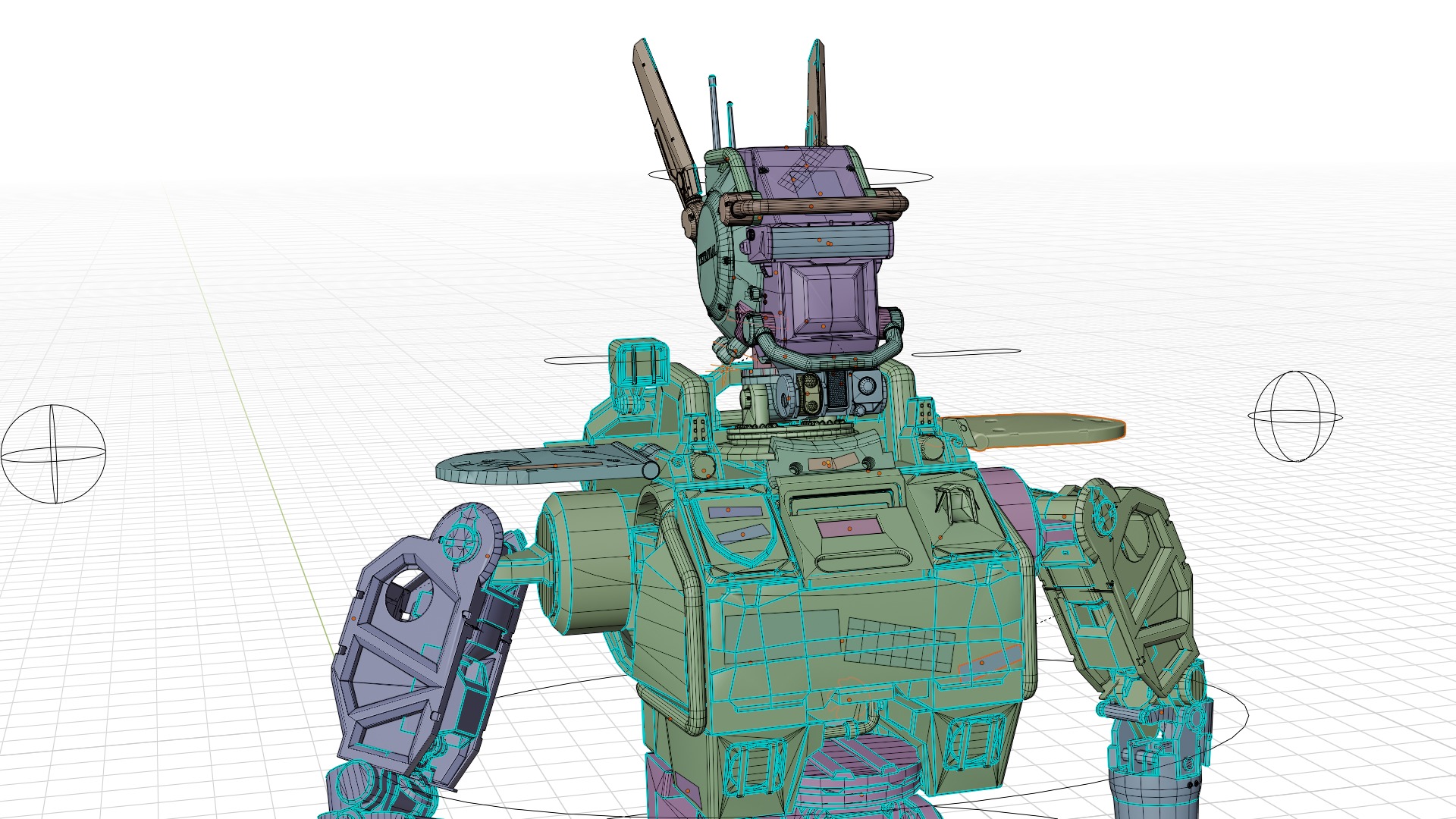 Chappie Robot Fully IK-Rigged 3D Model  3D model_10