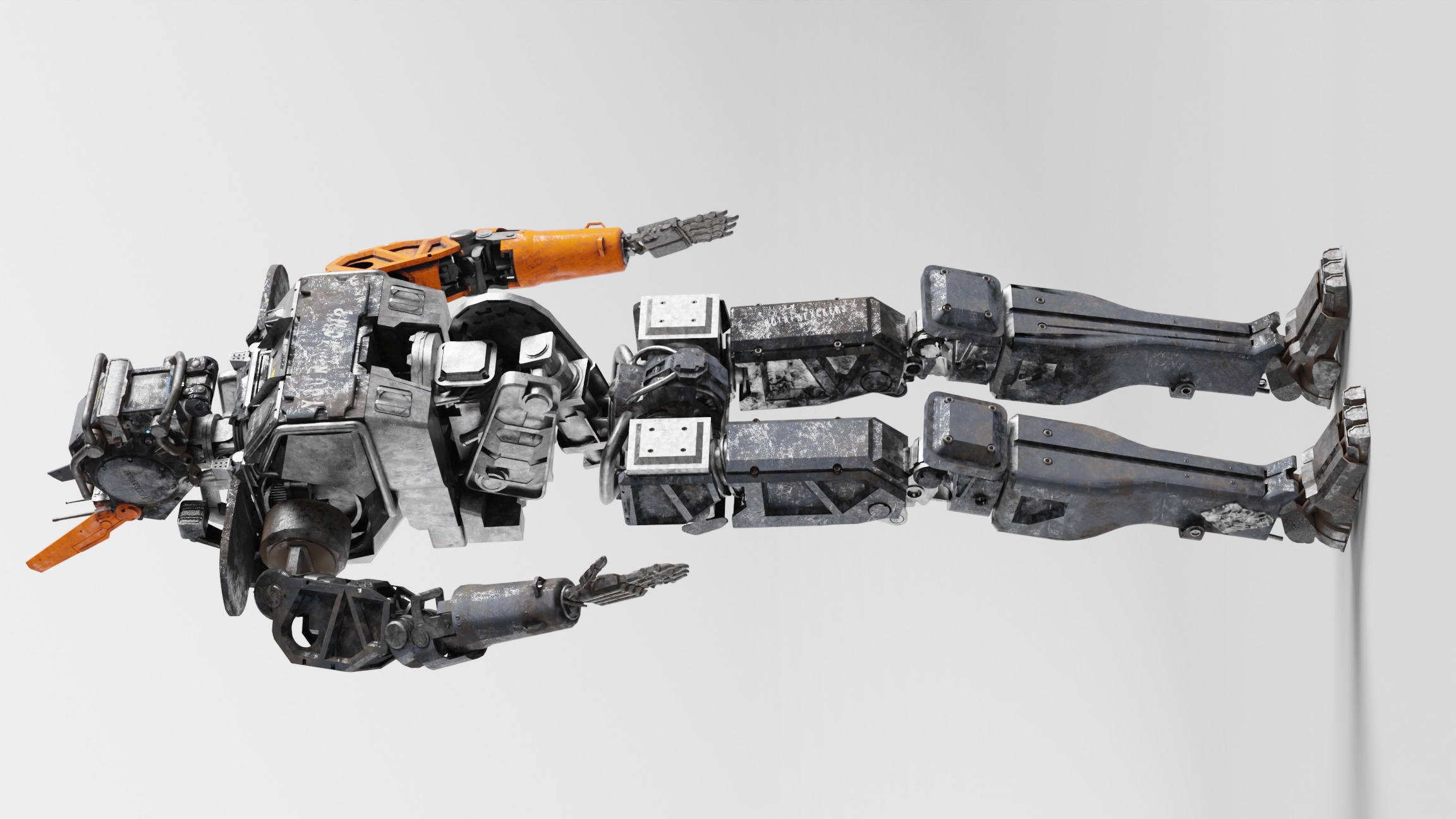 Chappie Robot Fully IK-Rigged 3D Model  3D model_6