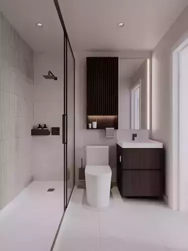 Modern Bathroom 3D Model Minimalist and Luxurious Design