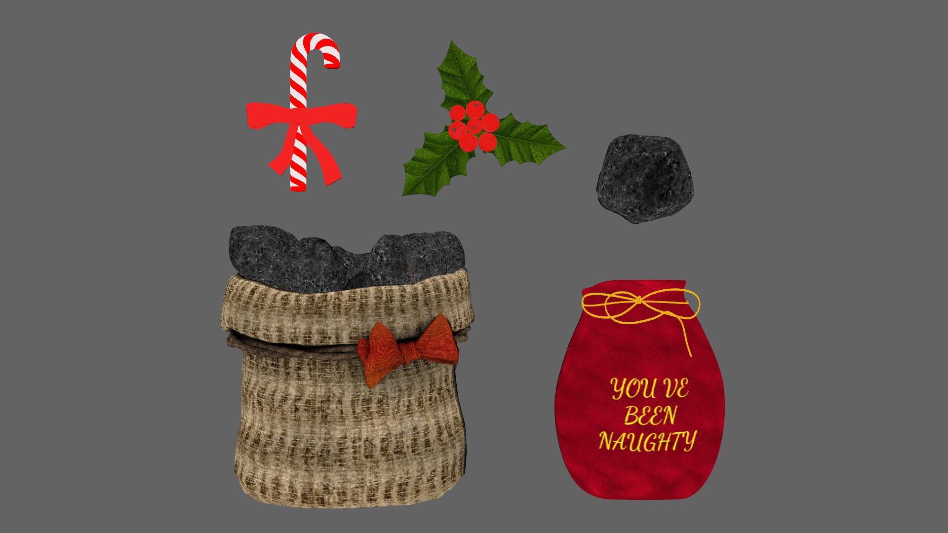 YOU Been Naughty Items For Christmas Low-poly 3D model_11