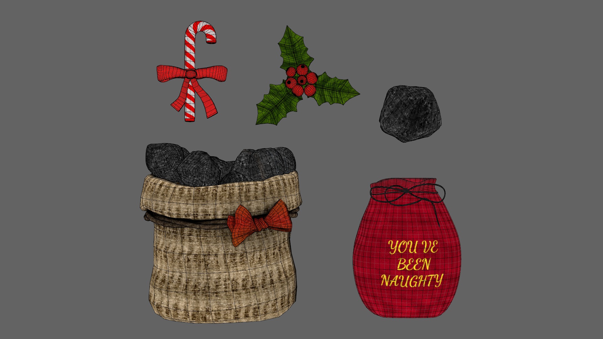 YOU Been Naughty Items For Christmas Low-poly 3D model_10