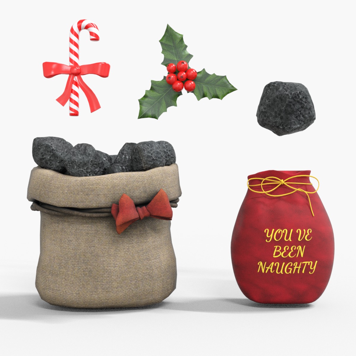 YOU Been Naughty Items For Christmas Low-poly 3D model_7
