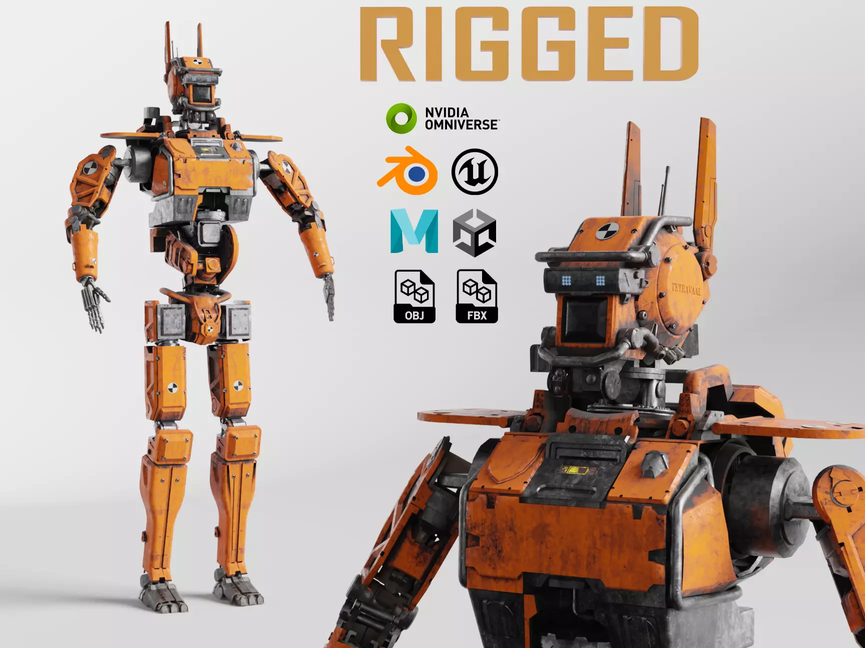 Chappie Prototype Variant Fully IK-RIGGED  3D model_0