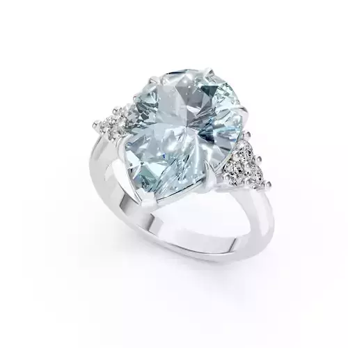 Pear Aquamarine Ring