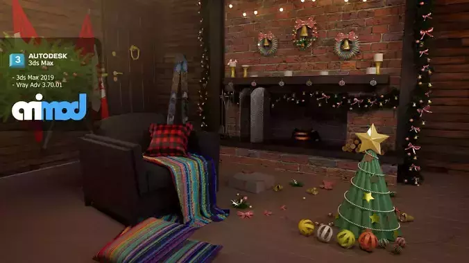 Christmas Home Decor 3D model