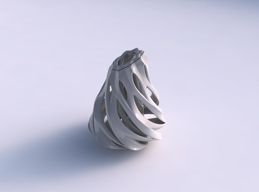 Vase plain with smooth cuts and support inside it streched to... 3D print model_0