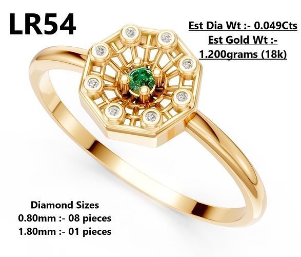 Lightweight Diamond Ring 3D print model