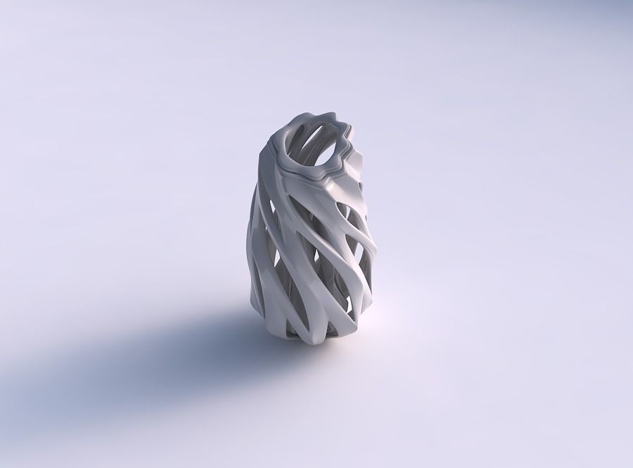 Vase plain with smooth cuts and support inside it pimp up top