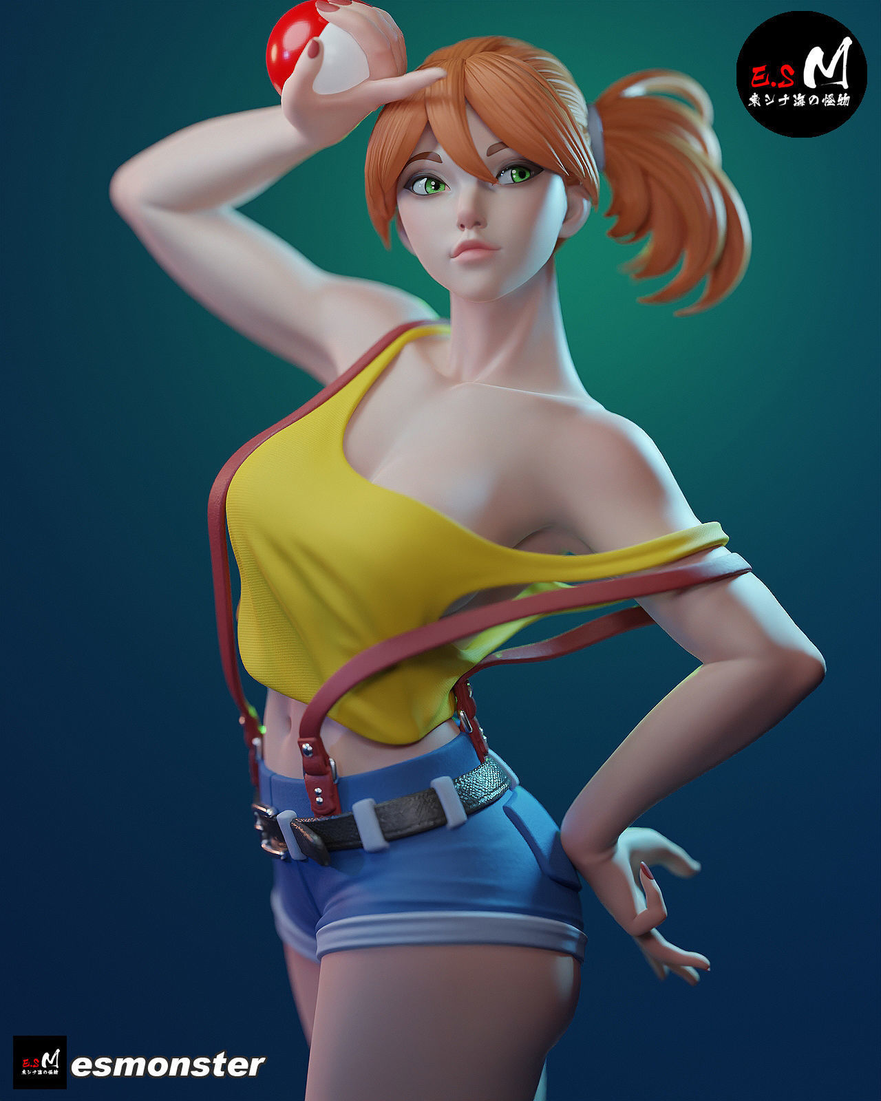 Misty pokemon trainer with NSFW CHARACTER BY ESM 3D print model_16