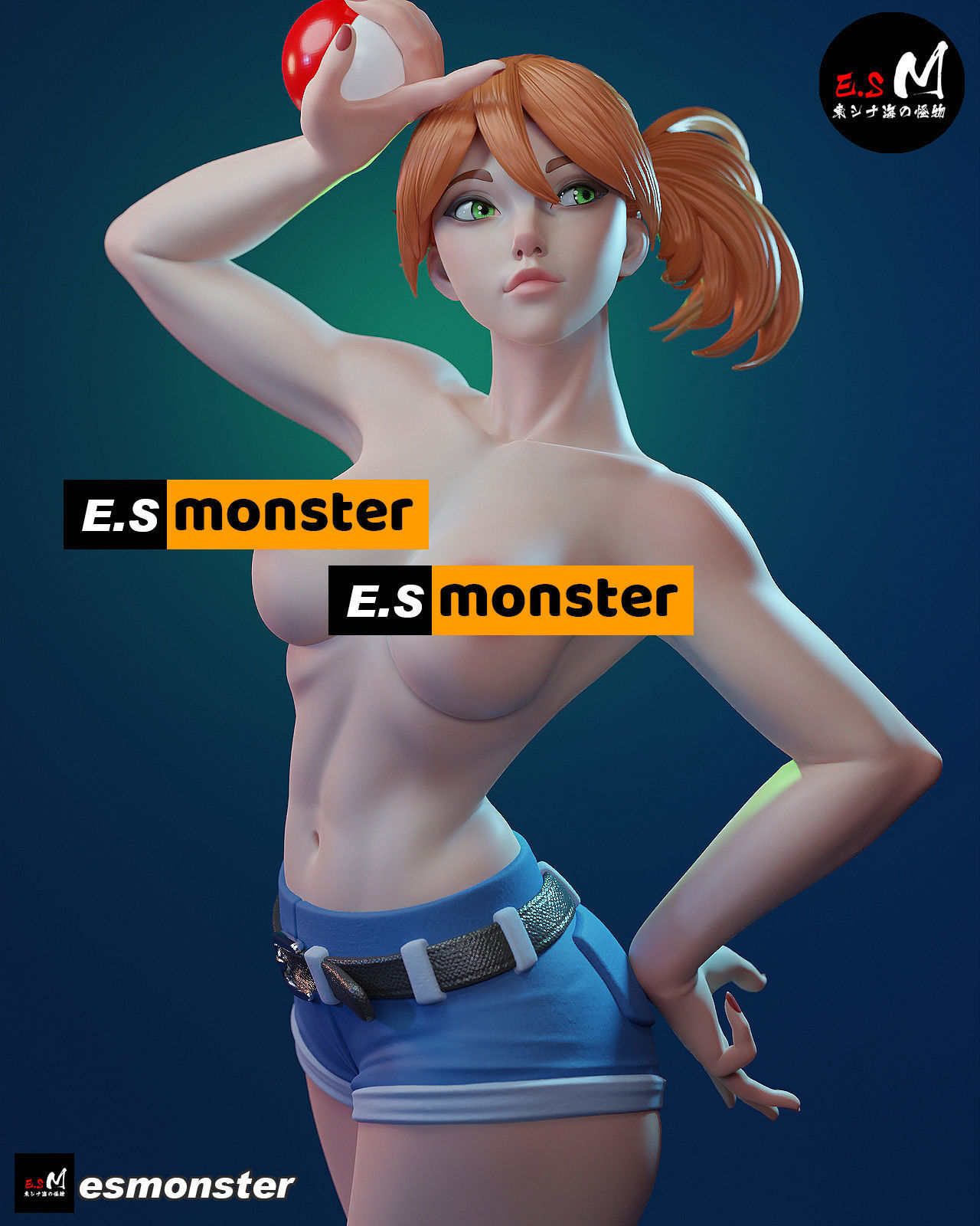 Misty pokemon trainer with NSFW CHARACTER BY ESM 3D print model_11