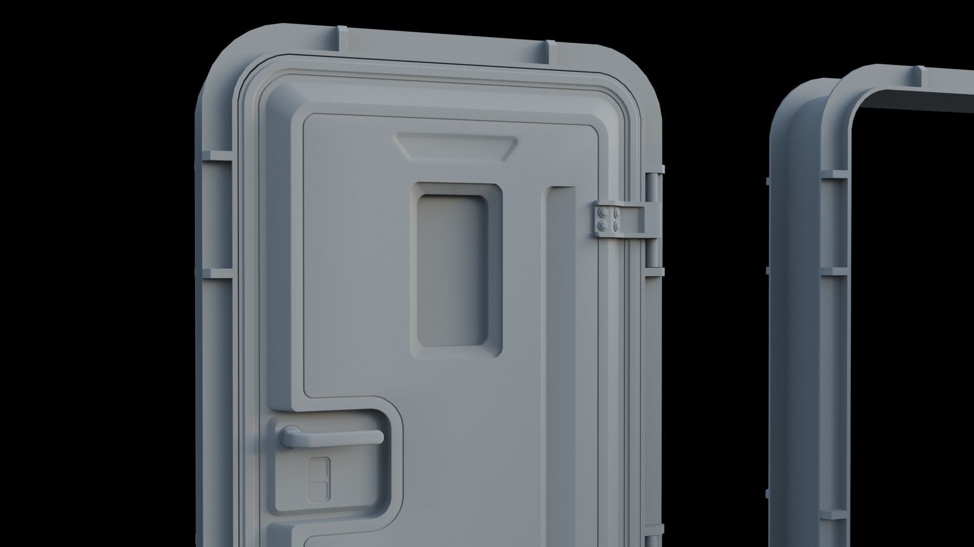 Sci-Fi Service door 3D model_4