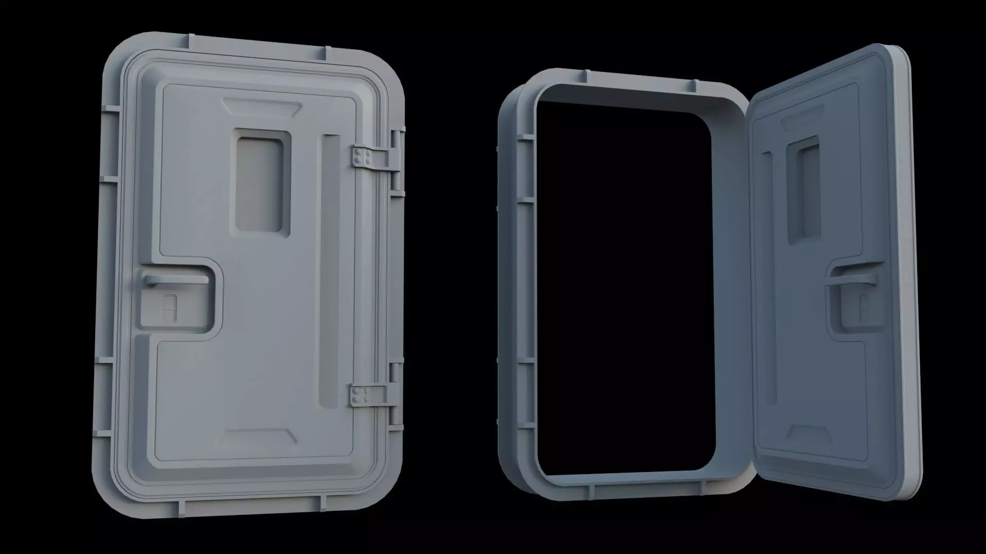 Sci-Fi Service door 3D model_0