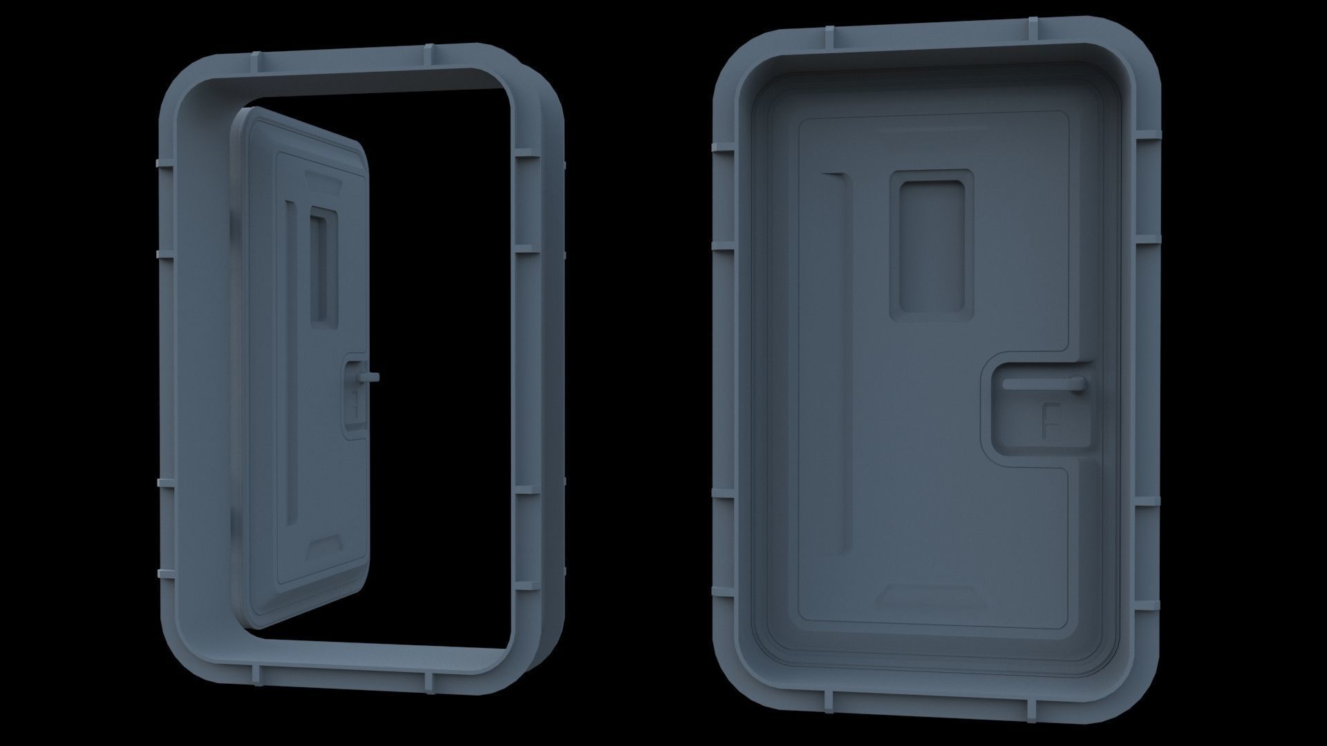Sci-Fi Service door 3D model_1